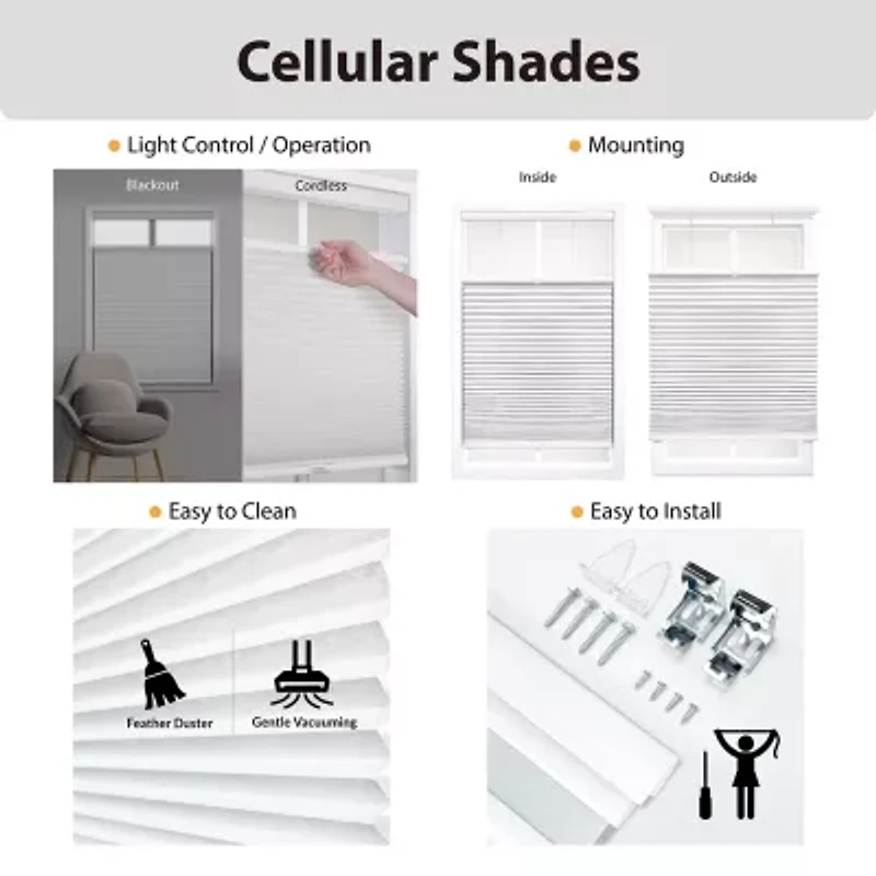 Eco Estates Cut-To-Width Cordless Top Down Bottom Up Blackout Cellular Shade