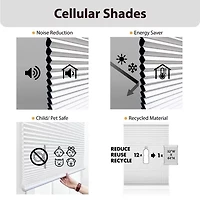 Eco Estates Cut-To-Width Cordless Top Down Bottom Up Blackout Cellular Shade