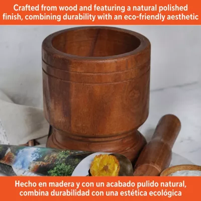 IMUSA Jumbo 2-pc. Wood Mortar and Pestle Set