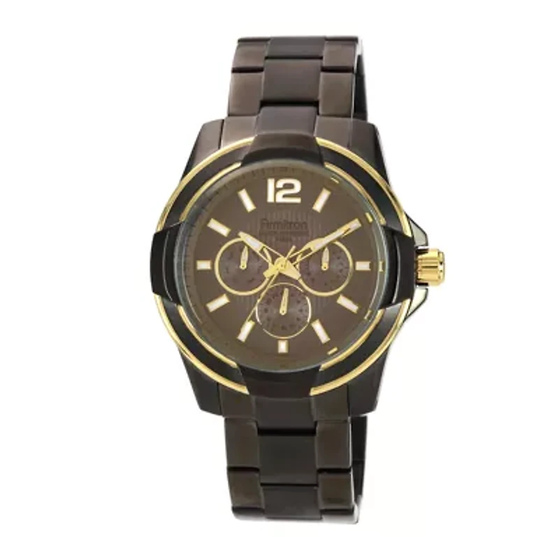 Armitron® Mens Gunmetal Gold-Tone Chronograph Bracelet Watch