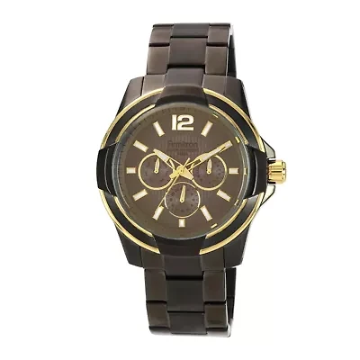 Armitron® Mens Gunmetal Gold-Tone Chronograph Bracelet Watch