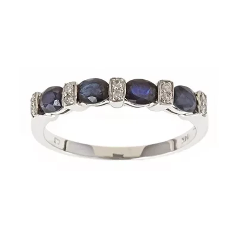 LIMITED QUANTITIES  Genuine Sapphire and Diamond-Accent Band
