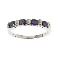 LIMITED QUANTITIES  Genuine Sapphire and Diamond-Accent Band
