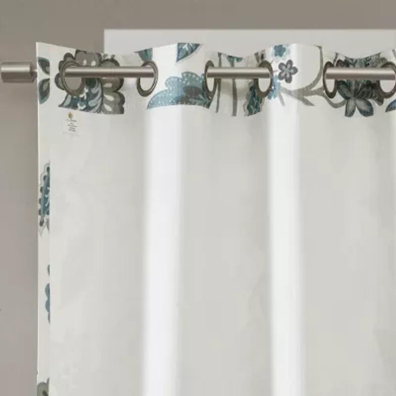 Madison Park Laurel Floral Grommet Top Energy Saving Light-Filtering Single Curtain Panel