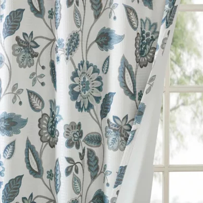 Madison Park Laurel Floral Grommet Top Energy Saving Light-Filtering Single Curtain Panel