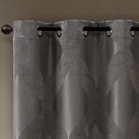 Madison Park Abel Jacquard Grommet Top 100% Blackout Single Curtain Panel