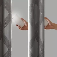 Madison Park Abel Jacquard Grommet Top 100% Blackout Single Curtain Panel