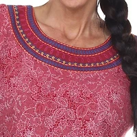 White Mark Sandrine Embroidered Sweater Dress