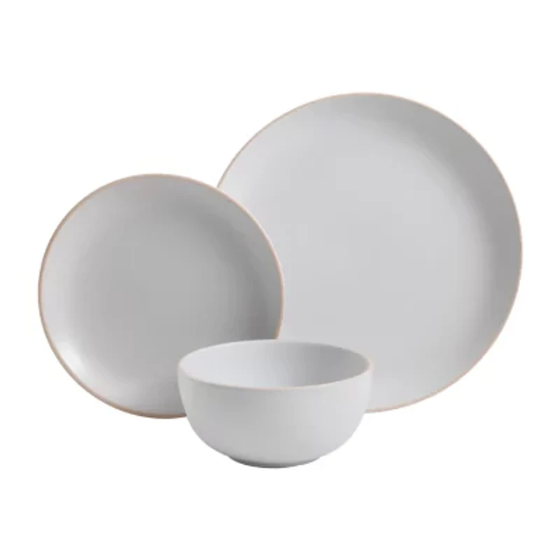 Gibson Rockaway White 12-pc. Stoneware Dinnerware Set