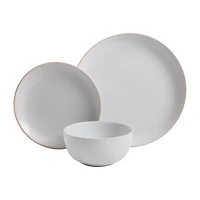 Gibson Rockaway White 12-pc. Stoneware Dinnerware Set
