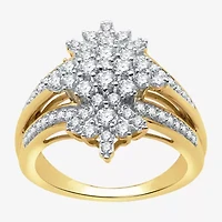 (H-I / I1) Womens 1 CT. T.W. Lab Grown Diamond 10K Gold Cocktail Ring