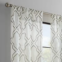 Mercantile Ember Rod Pocket Sheer Set of 2 Curtain Panel