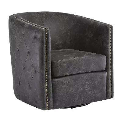Signature Design by Ashley® Brentlow  Living Room Collection Tufted Swivel Barrel Chair