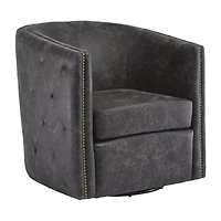 Signature Design by Ashley® Brentlow  Living Room Collection Tufted Swivel Barrel Chair