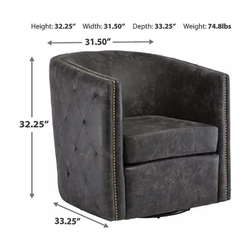 Signature Design by Ashley® Brentlow Living Room Collection Tufted Swivel Barrel Chair