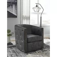 Signature Design by Ashley® Brentlow  Living Room Collection Tufted Swivel Barrel Chair