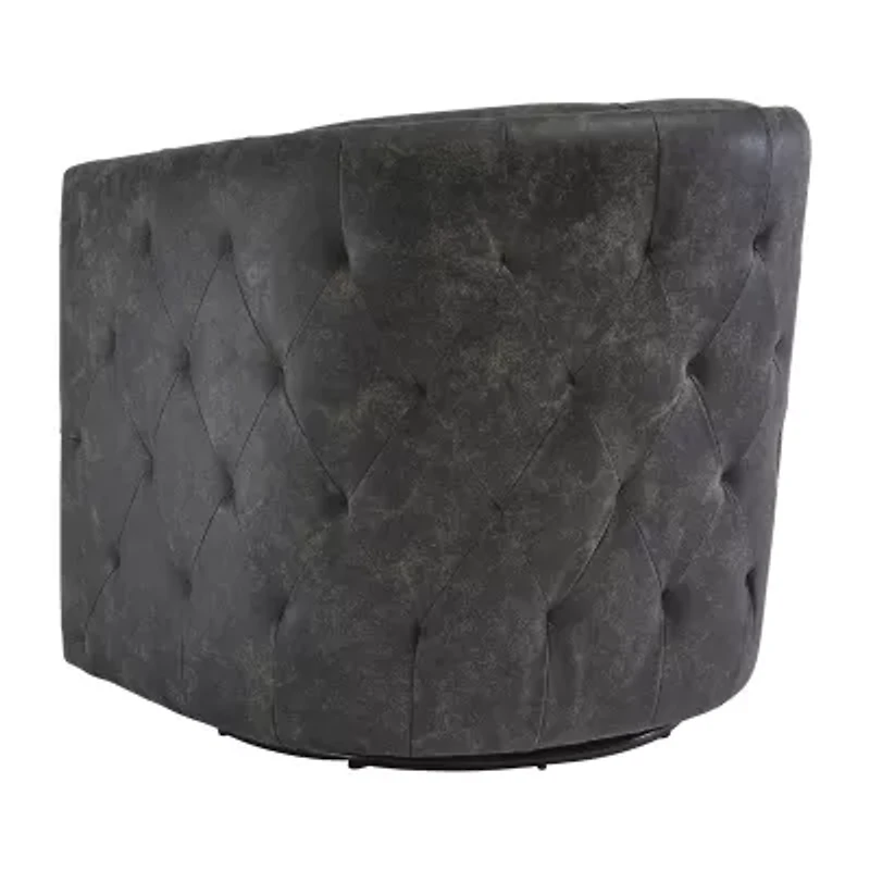 Signature Design by Ashley® Brentlow Living Room Collection Tufted Swivel Barrel Chair