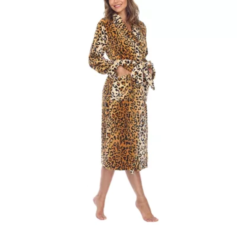 White Mark Womens Long Sleeve Length Robe