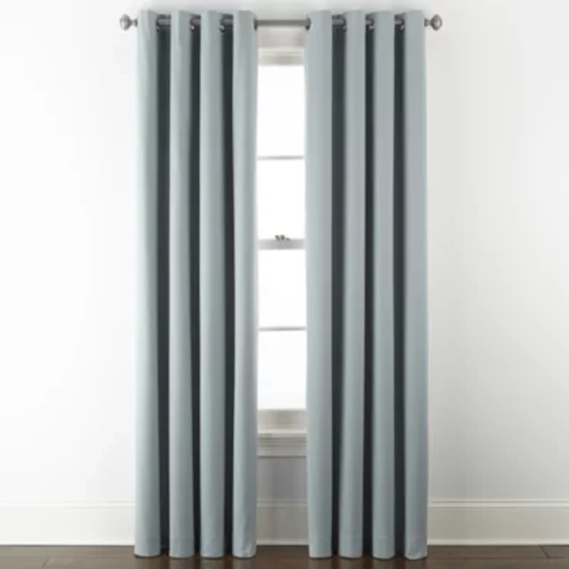 Linden Street Naturals Grommet Top 100% Blackout Single Curtain Panel