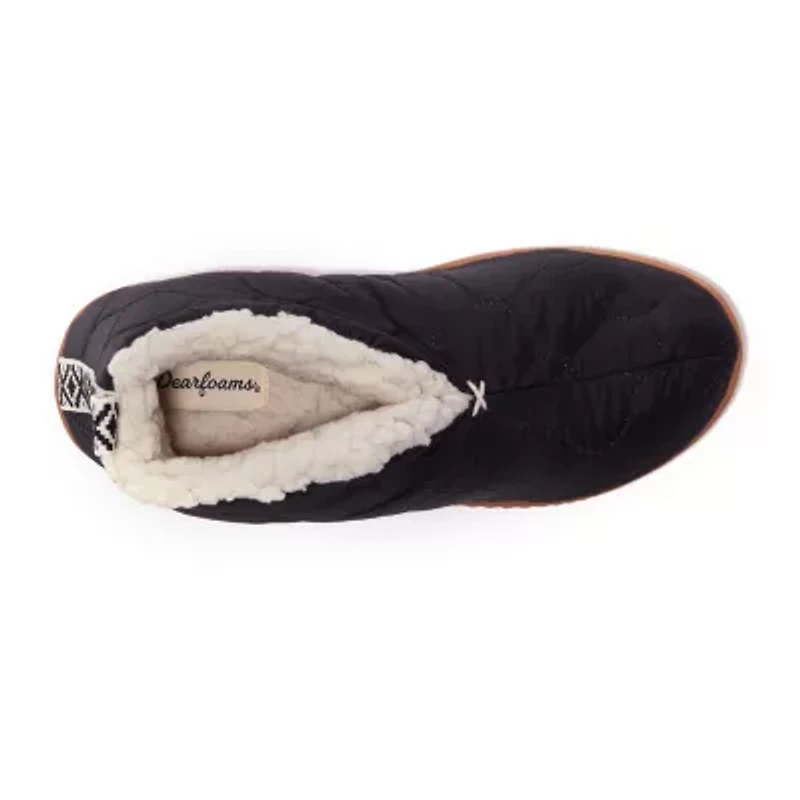 Dearfoams Warm Up Womens Memory Foam Bootie Slippers