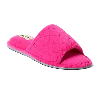 Dearfoams Beatrice Quilted Terry Womens Memory Foam Slip-On Slippers