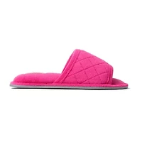 Dearfoams Beatrice Quilted Terry Womens Memory Foam Slip-On Slippers