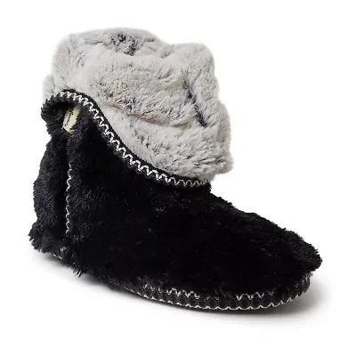 Dearfoams Beth Furry Womens Memory Foam Bootie Slippers