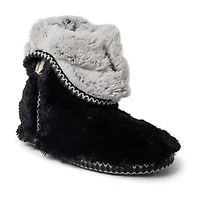 Dearfoams Beth Furry Womens Memory Foam Bootie Slippers