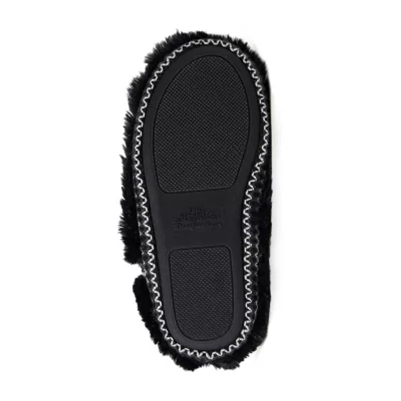 Dearfoams Beth Furry Womens Memory Foam Bootie Slippers