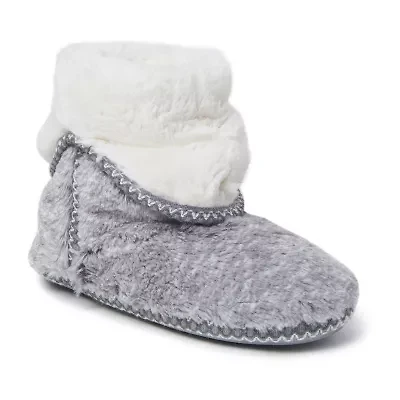 Dearfoams Beth Furry Womens Memory Foam Bootie Slippers