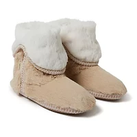 Dearfoams Beth Furry Womens Memory Foam Bootie Slippers