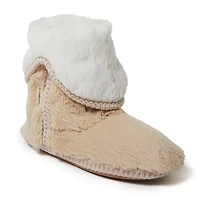 Dearfoams Beth Furry Womens Memory Foam Bootie Slippers