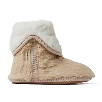 Dearfoams Beth Furry Womens Memory Foam Bootie Slippers