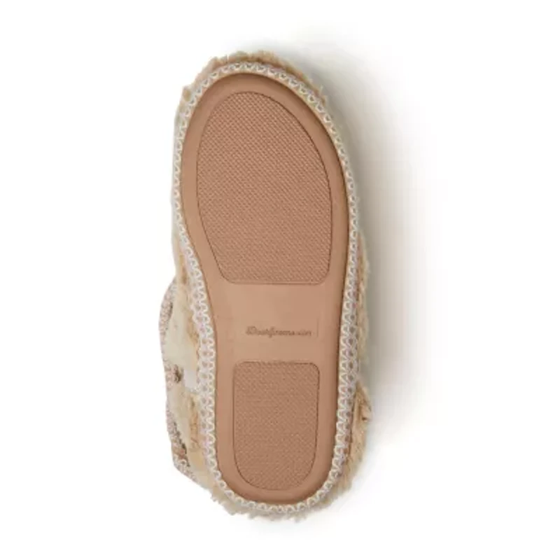 Dearfoams Beth Furry Womens Memory Foam Bootie Slippers