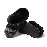 Dearfoams Hannah Festive Knit Womens Memory Foam Clog Slippers