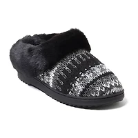Dearfoams Hannah Festive Knit Womens Memory Foam Clog Slippers