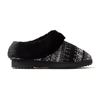 Dearfoams Hannah Festive Knit Womens Memory Foam Clog Slippers