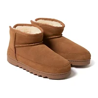 Dearfoams Gretchen Genuine Suede Mini Womens Memory Foam Bootie Slippers