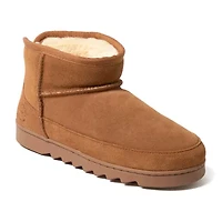 Dearfoams Gretchen Genuine Suede Mini Womens Memory Foam Bootie Slippers