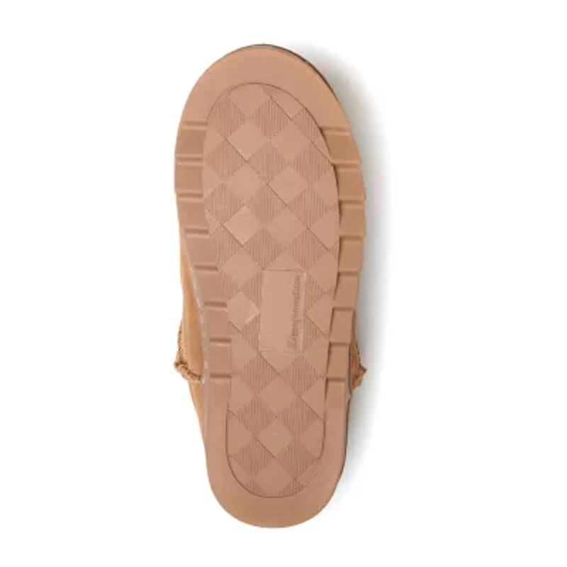 Dearfoams Gretchen Genuine Suede Mini Womens Memory Foam Bootie Slippers
