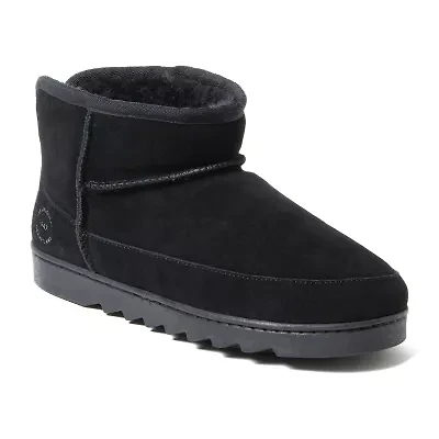 Dearfoams Gretchen Genuine Suede Mini Womens Memory Foam Bootie Slippers