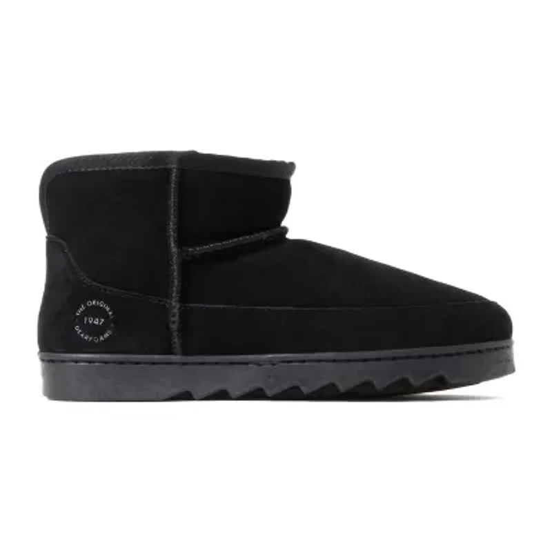 Dearfoams Gretchen Genuine Suede Mini Womens Memory Foam Bootie Slippers