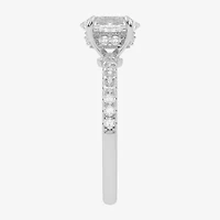 (G-H /  Si1-Si2) Womens 1 CT. T.W. Lab Grown White Diamond 10K Gold Oval Side Stone Engagement Ring