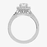 Signature By Modern Bride (G-H / Si1-Si2) Womens Lab Grown White Diamond 10K Gold Round Side Stone Halo Bridal Set