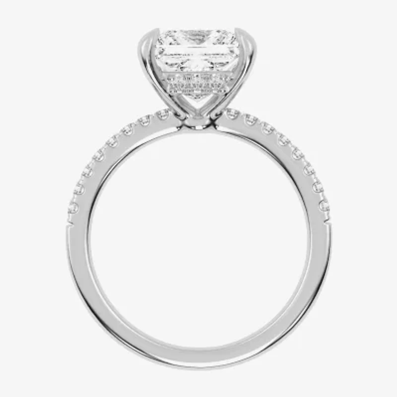 (G-H / Si1-Si2) Womens 2 1/4 CT. T.W. Lab Grown White Diamond 14K Gold Side Stone Engagement Ring