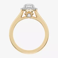 1 CT. T.W. Lab-Grown (G-H / SI1-SI2) Diamond Cushion Halo Engagement Ring 10K Gold