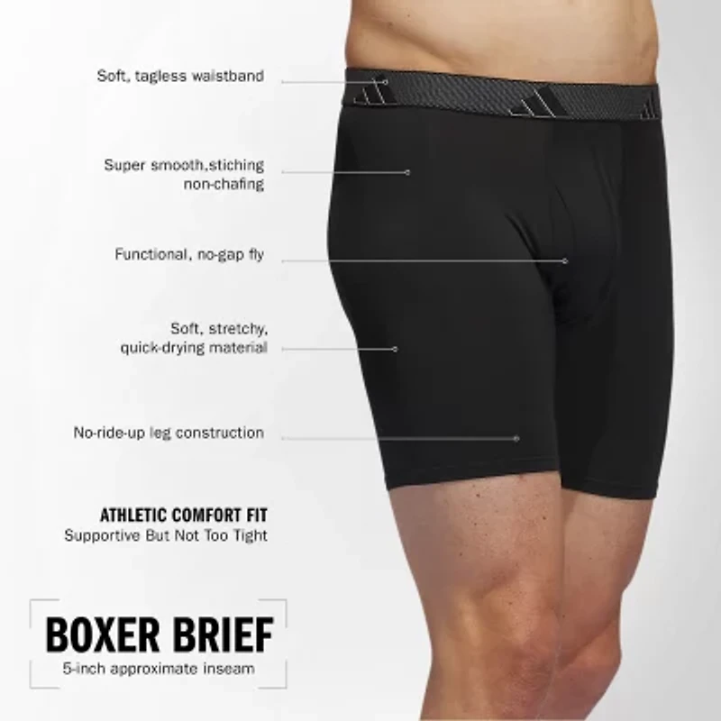 adidas Performance Microfiber Mens 3 Pack Boxer Briefs 5158584