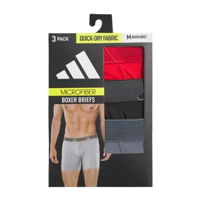 adidas Performance Microfiber Mens 3 Pack Boxer Briefs 5158584