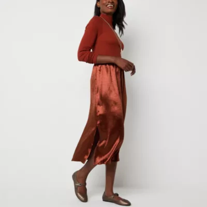 a.n.a Womens Midi A-Line Skirt