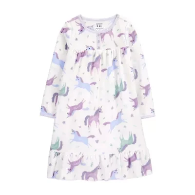 Carter's Toddler Girls Fleece Crew Neck Long Sleeve Nightgown